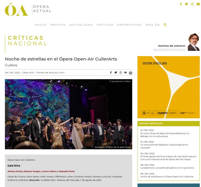 Ópera Actual: Noche de estrellas en el Ópera Open-Air CullerArts